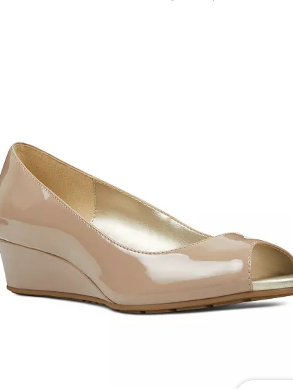 Bandolino Candra Low Wedge Peep Toe Dress Pumps Size 6 WIDE